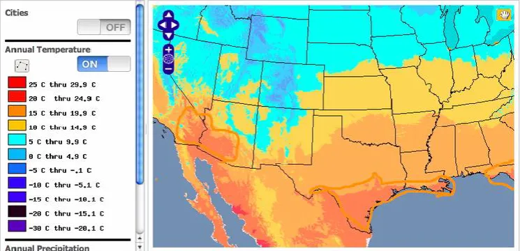 Figure 3. Map of student 3’s response to question 14. The area that the student circled includes many different  precipitation values, particularly in the area identified in the Pacific Northwest