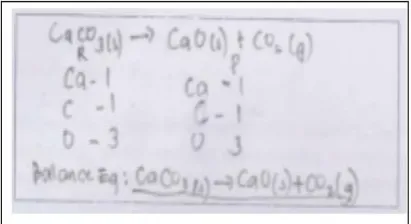 Figure 2. Answer of student 10 to problem 2-1 