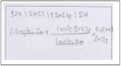 Figure 9. Answer of student 14 to problem 2-2  