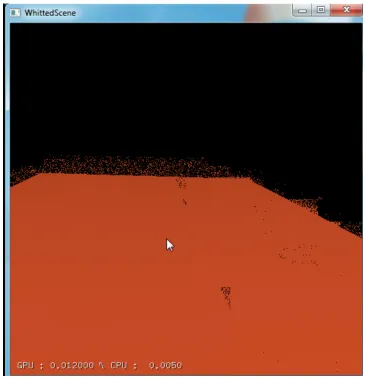 Figure 3.5: Pixie dust as seen in traditional frameless rendering. A characteristic offrameless rendering is that the viewer can see pixel samples from multiple moments intime