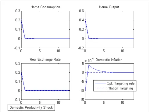 Figure 5: Impulse responses following a Productivity Shock