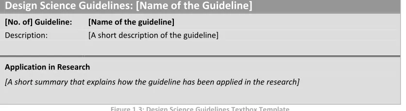 Figure 1.3: Design Science Guidelines Textbox Template 
