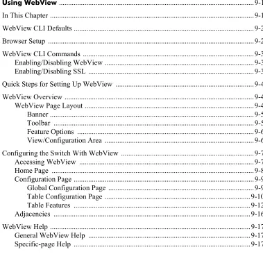 Table Configuration Page ................................................................................9-10