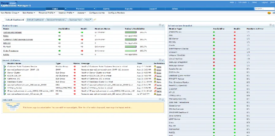 Figure 26 Web based interface of ManageEngine 