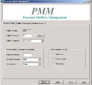Figure 2-4: Personal Mailbox Management Main Screen 