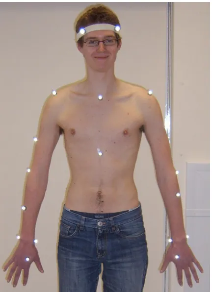 Figure 5: Subject with markers positioned on upper body 