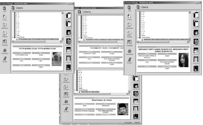 Figure 4: Example of users’ profiles interface