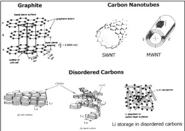 Figure 1.10. Schematic representation of various types of carbons.43
