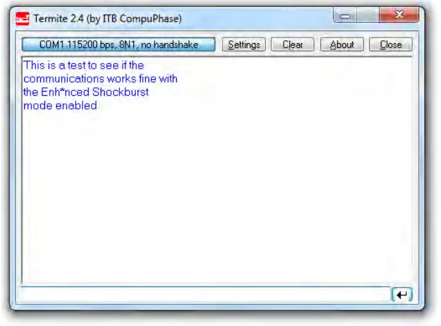 Figure 2.19: Output window from terminal program: Termite (Compu Phase, 2009)