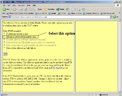 Figure 8-2 – Initial Safe Mode Window  