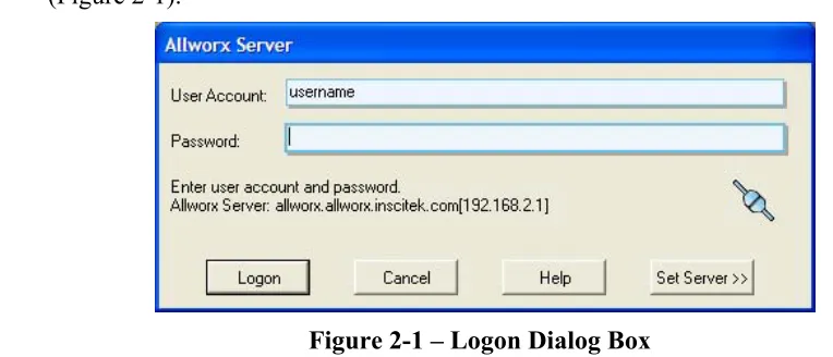 Figure 2-1 – Logon Dialog Box 