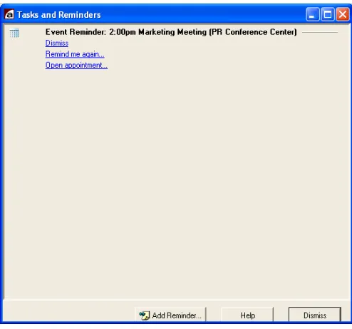 Figure 2-4 – Tasks and Reminders Window 