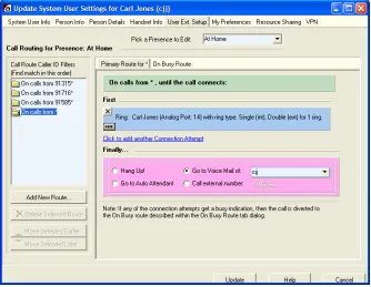 Figure 4-3 – Primary Call Route for Caller ID Filter * 