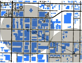 Figure 3.5 Obstacle intersection range 