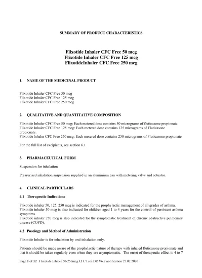 Flixotide Inhaler CFC Free 50 mcg Flixotide Inhaler CFC Free 125 mcg ...