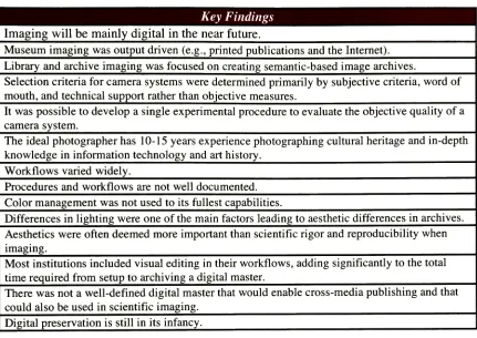 Table 1. The Benchmarking American Museum Project key findings.