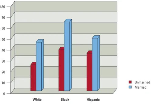 Figure  1  presents some basic descriptive information about the racial/ethnic and marital makeup of mothers who  have just had a baby in American cities larger than  200,000  people
