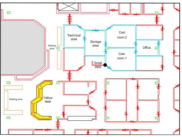 Figure 2.1: The cast room floor plan 