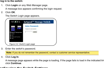 Figure 3-2: Switch Login page