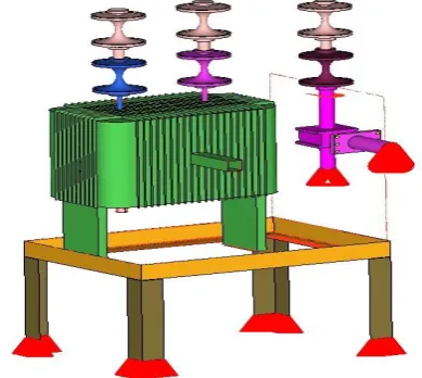 Figure 9.  Multistage three roller pipe bending machine showing forces acting on the machine 