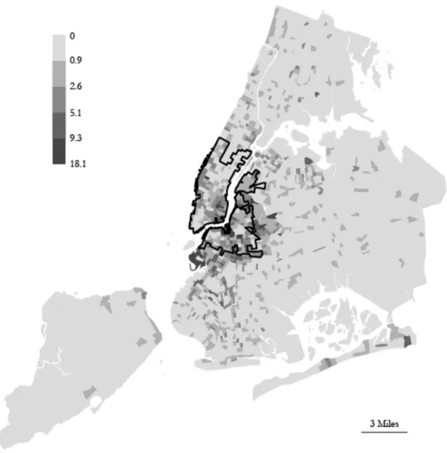 Figure 2 Bicycle Commuting Percent Spatial Distribution (%) 