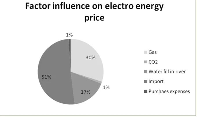 Figure 3: Factor influence on electro energy price; source: www.latvenergo.lv(2009) 
