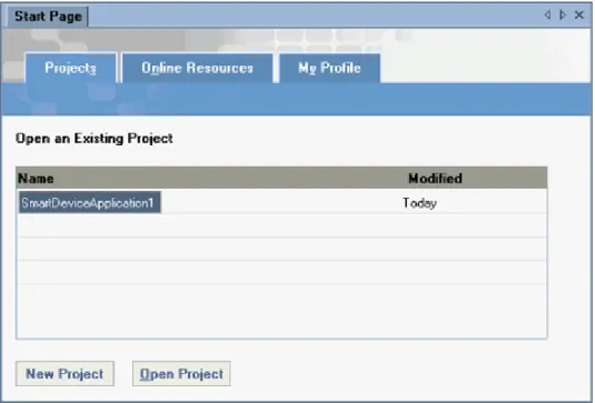 Figure 2. The Visual Studio .NET Start Page 
