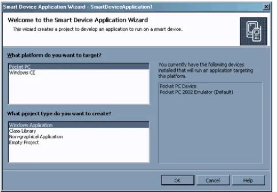 Figure 4. The Smart Device Application Wizard 