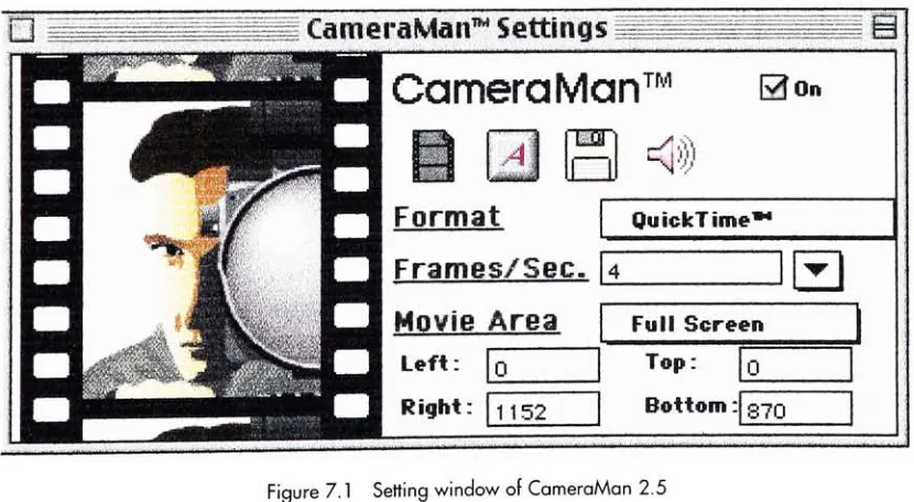 Figure 7.1Setting window of CameraMan 2.5VII. The Virtual Class on the Internet76
