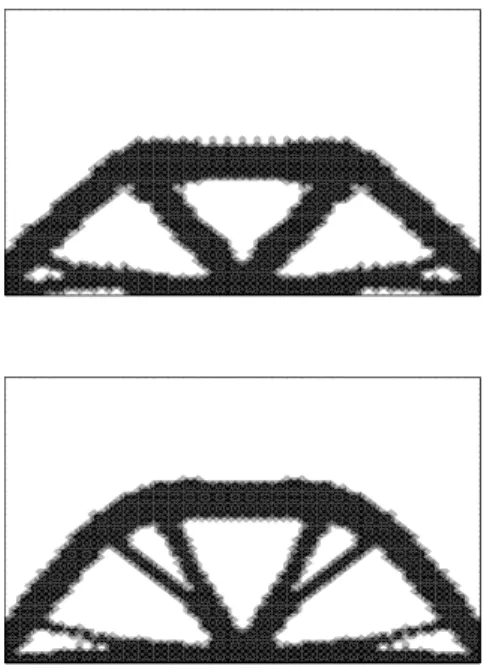 Figure 9. Iterations 6 and 30 of the bridge with ψ initialized by a negative constant