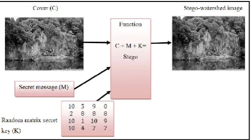 Figure 4. Steganography system for stego-watershed image in IoT  