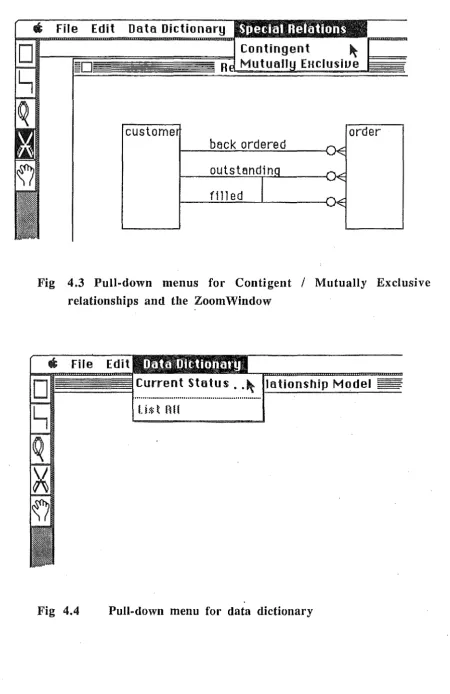 Fig 4.3 Pull-down menus for Contigent I Mutually Exclusive 
