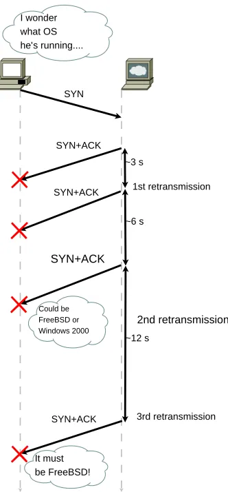 Figure 2.1: Successful detection of the remote OS by measuring the retrans-mission times