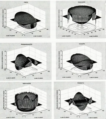 Figure 2.1.3: Some typical wavefront plotsshowing different types of aberrations.