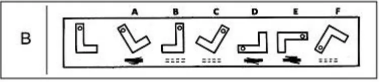Figure B. Sample items of the Cards Test (Thurstone, 1938). 