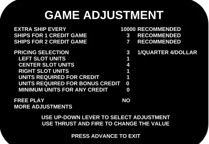 Figure 2.  Game Adjustments, Page 1