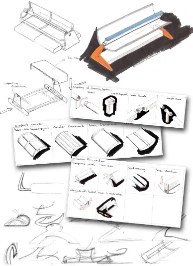 Figure 22 Sketches and drawings during the concept phase 