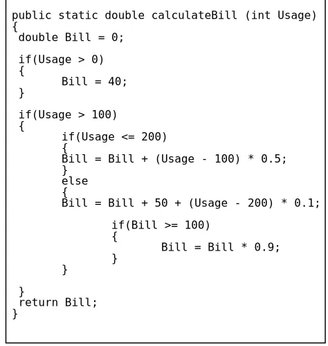 Table 2: Billing rules 