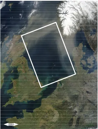 Figure 3: section of the North Sea that will be modeled (source: http://visibleearth.nasa.gov) 