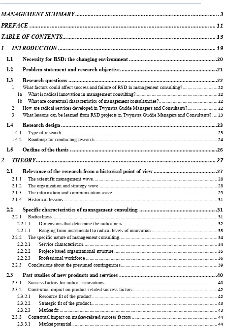 TABLE OF CONTENTS 