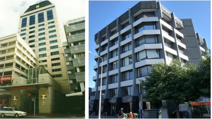 Figure 1 Example buildings with structural walls (Left[41], Right: Photo courtesy of Sri Sritharan) 