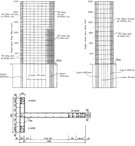 Figure 26 Typical reinforcing layout for Goodsir's T-wall [17]