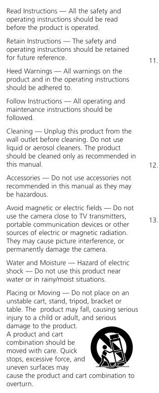 table. The  product may fall, causing serious