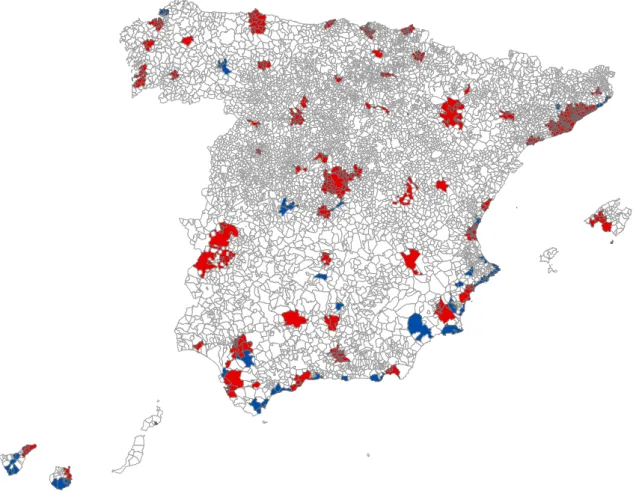 Figure 1: Urban areas (cities) in Spain