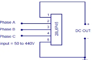 Figure 3. Circuit diagram for three phase full bridge 