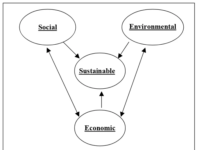 Figure 2.1 Dimensions of Sustainable Tourism and Their Relationship  (adapted from Swarbrooke, 2000)