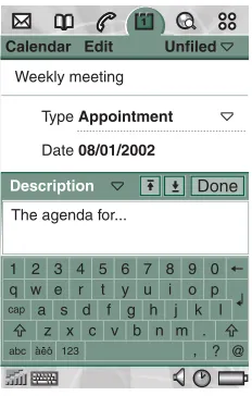 table. Use the Jog Dial to select the row and press scroll within the row to select a symbol and press 