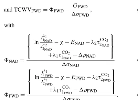 Table 1 for the tropical scenario and subsatellite view con-ﬁguration. As can be noticed, the larger differences are for, and parameters: there is a reduction in the and