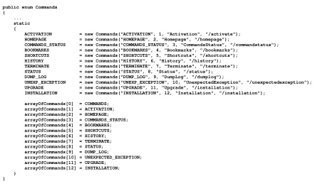 Figure 3.2 The list of commands supported in Plankton