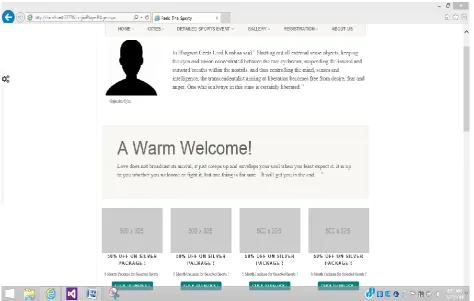 Figure 2. Page after Player Login 
